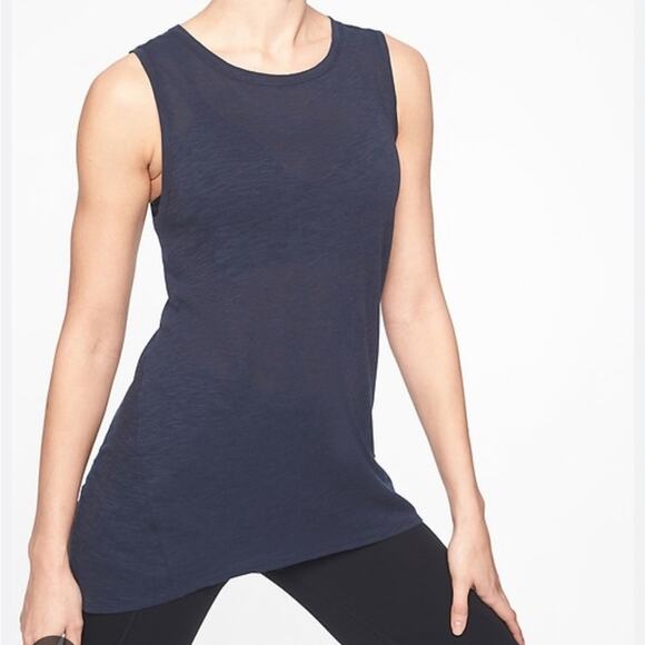 Athleta Blue ORGANIC Daily  Sleeveless Tank Top Size XS - Picture 1 of 9